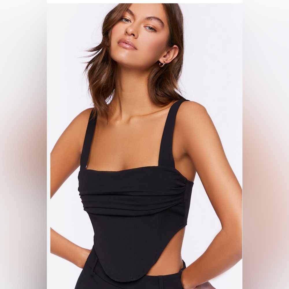 Forever 21 ruched corset crop top size medium